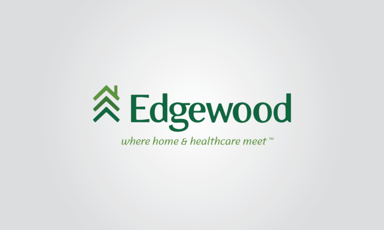 Edgewood logo on gray background